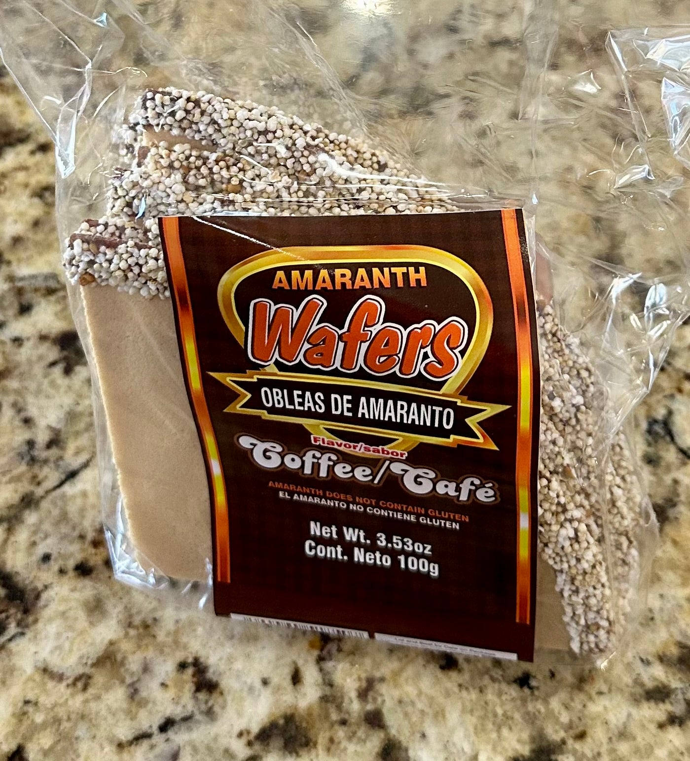 OBLEA CON AMARANTO SABOR CAFÉ