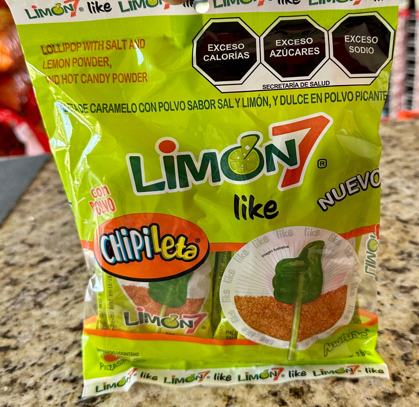 PALETA LIMÓN 7 Con Polvo Sabor Sal y Limón