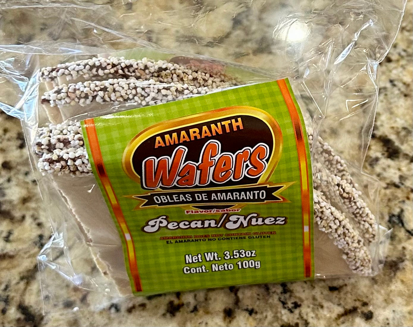 OBLEA CON AMARANTO SABOR NUEZ