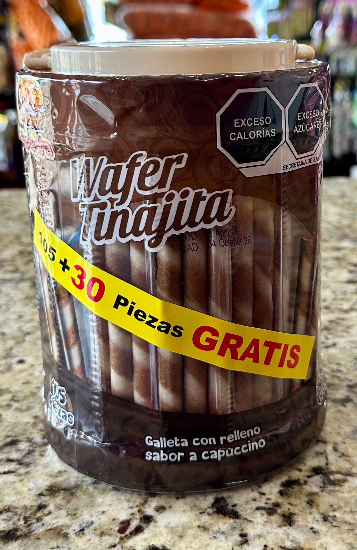 WAFER TINAJITA SABOR CAPUCCINO