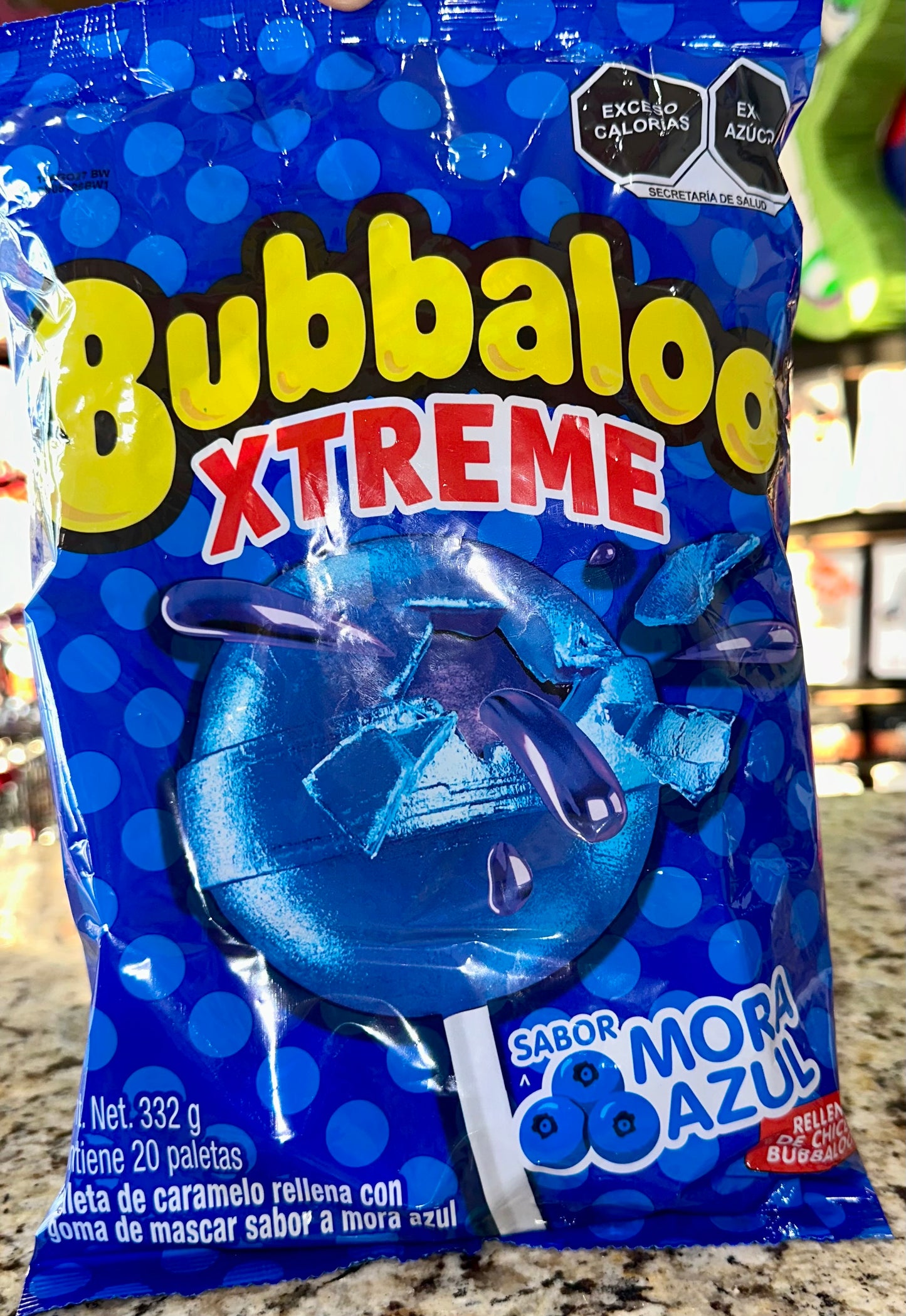 PALETA BUBBALOO MORA AZUL