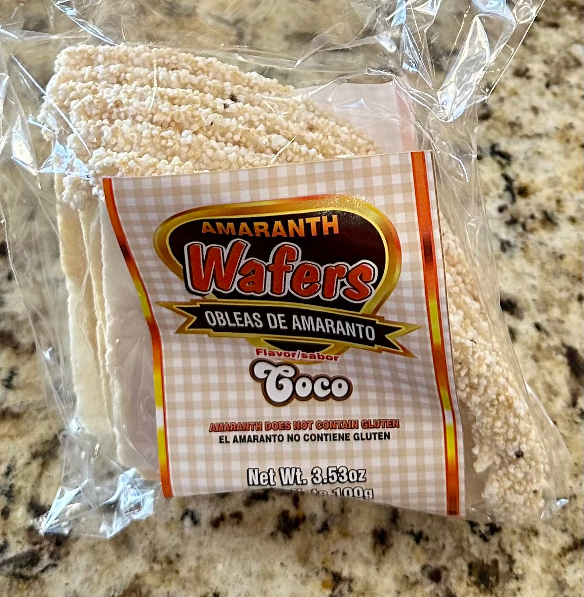 OBLEA CON AMARANTO SABOR COCO