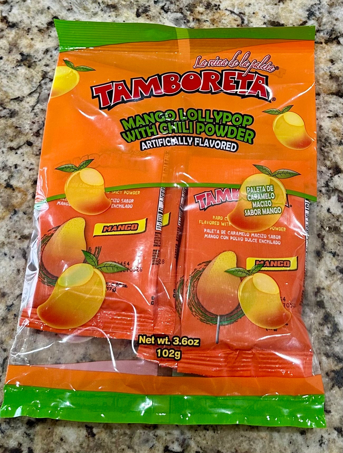 PALETA TAMBORETA SABOR MANGO CON CHILE
