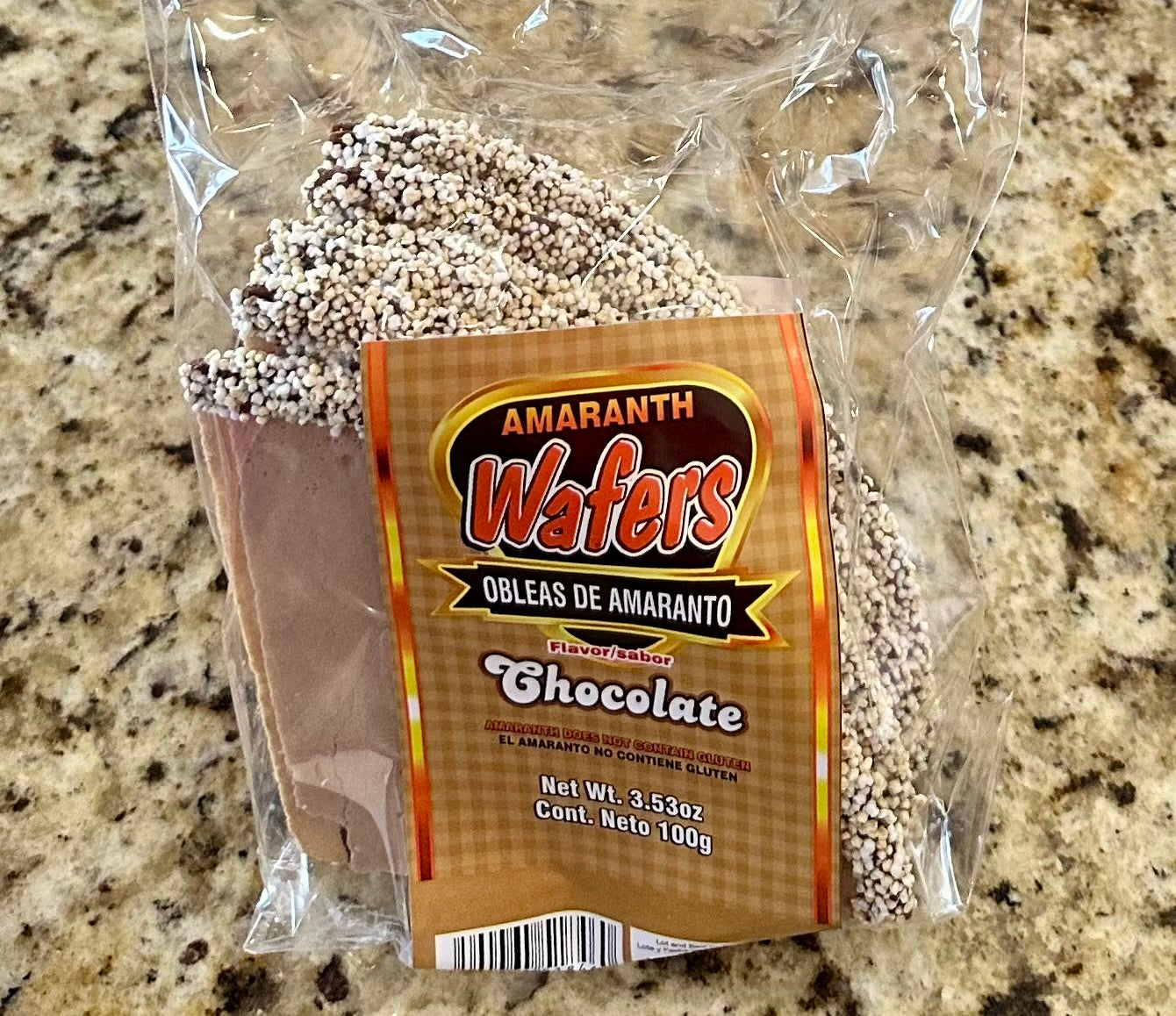 OBLEA CON AMARANTO SABOR CHOCOLATE
