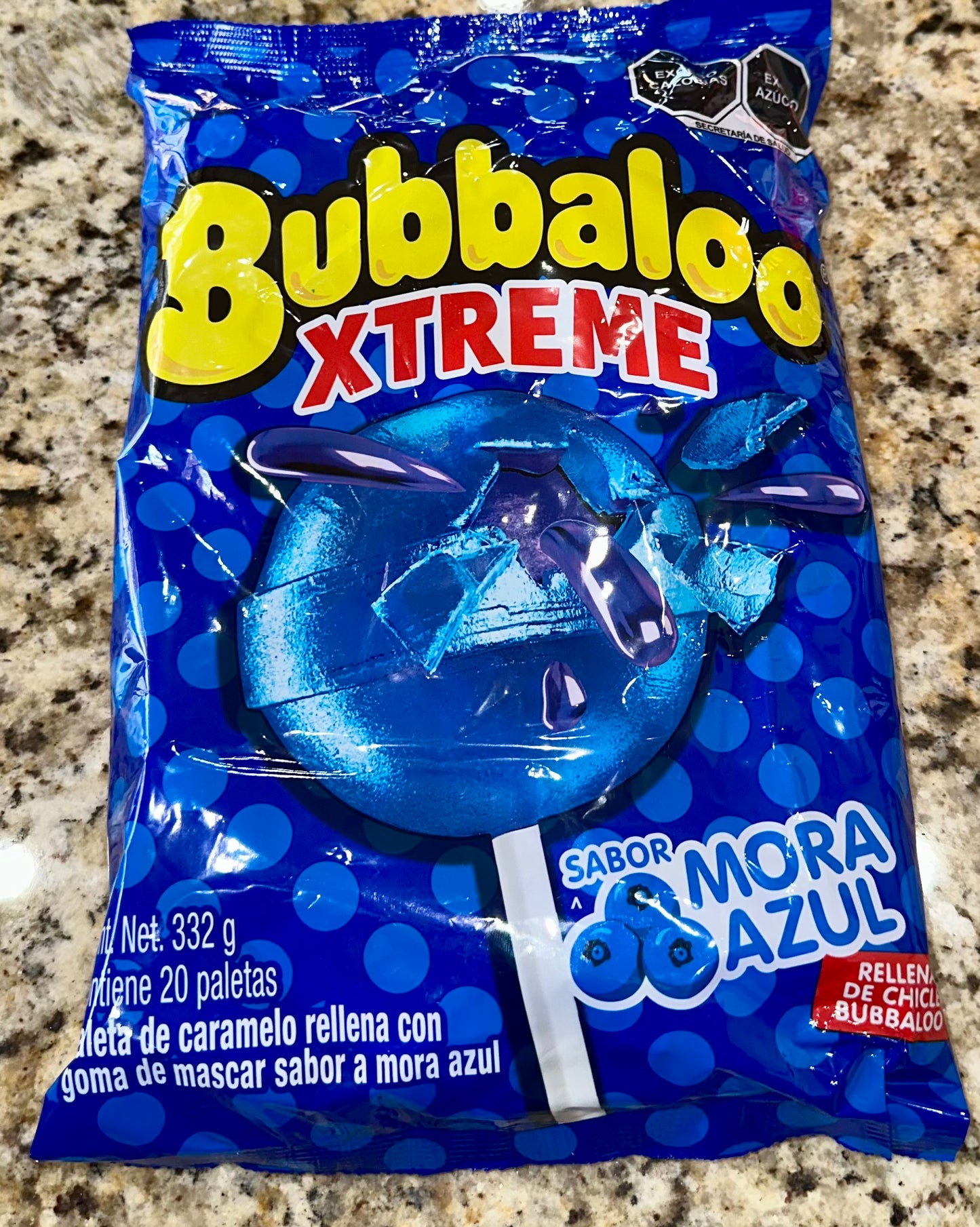 PALETA BUBBALOO MORA AZUL