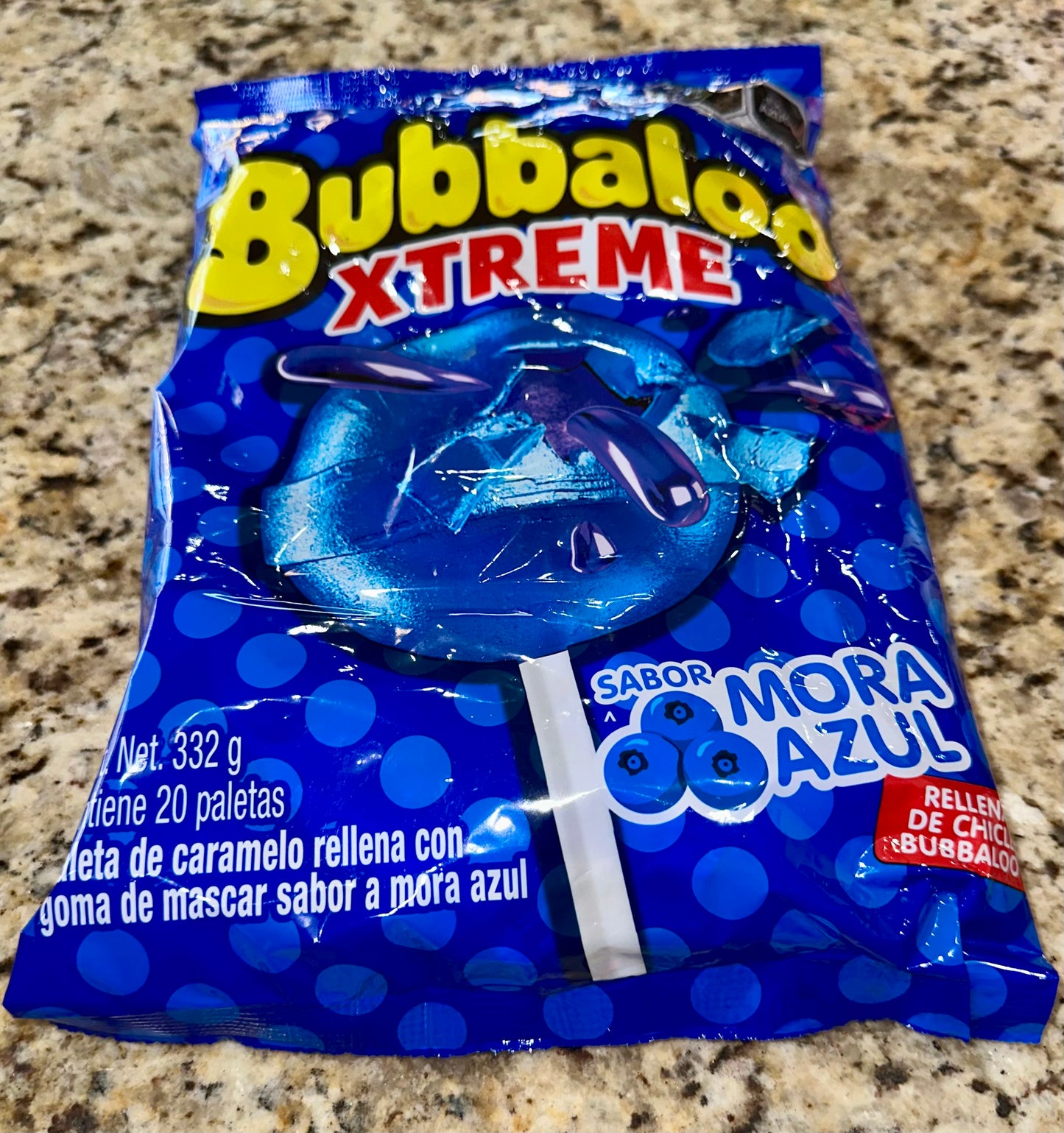 PALETA BUBBALOO MORA AZUL