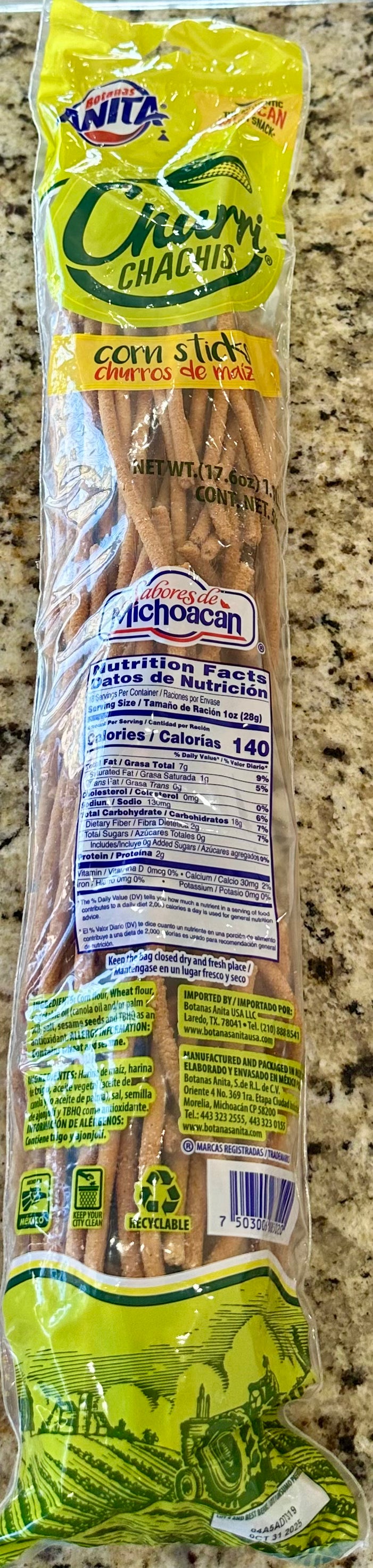 CHURRITOS DE MAÍZ CHACHIS