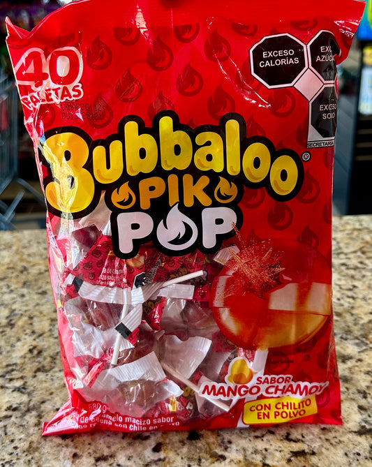 PALETA BUBBALOO SABOR MANGO CHAMOY